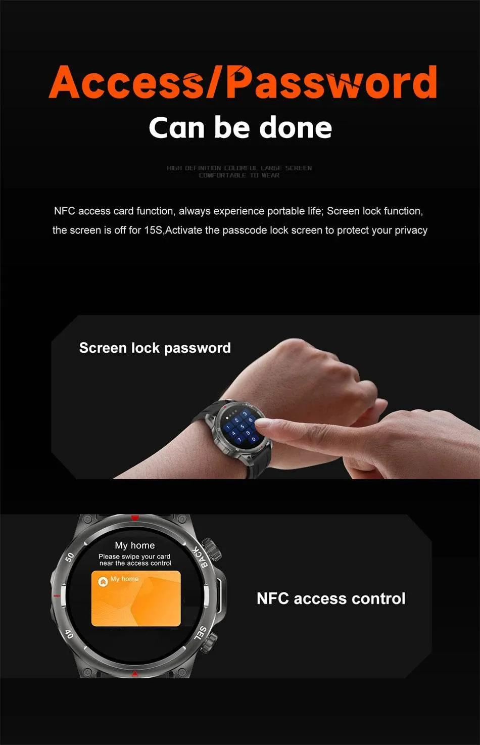 New Smart Watch 3ATM Waterproof Original Design For Men Bluetooth Call Health Monitor With Flashlight 100  Sports Modes