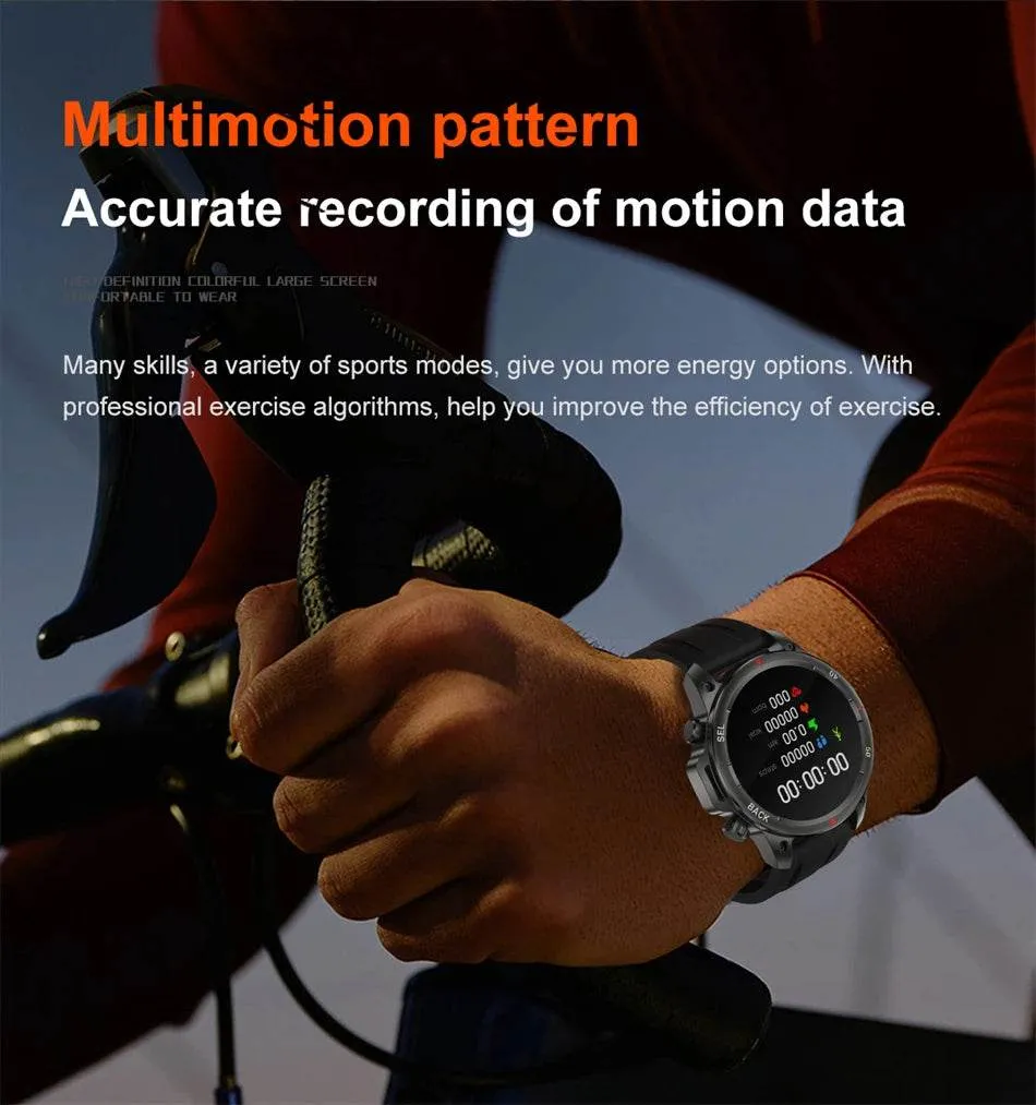 New Smart Watch 3ATM Waterproof Original Design For Men Bluetooth Call Health Monitor With Flashlight 100  Sports Modes