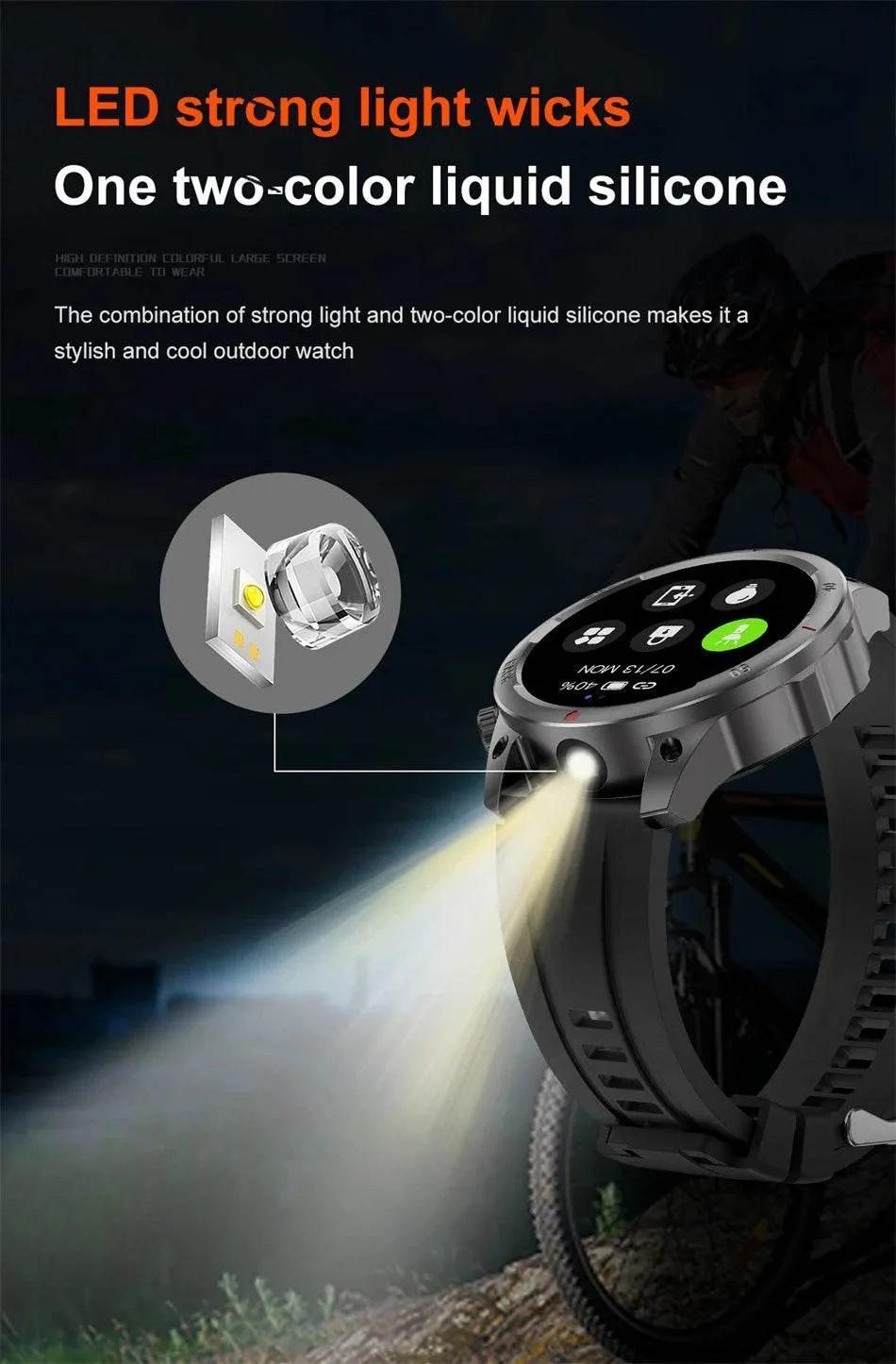 New Smart Watch 3ATM Waterproof Original Design For Men Bluetooth Call Health Monitor With Flashlight 100  Sports Modes