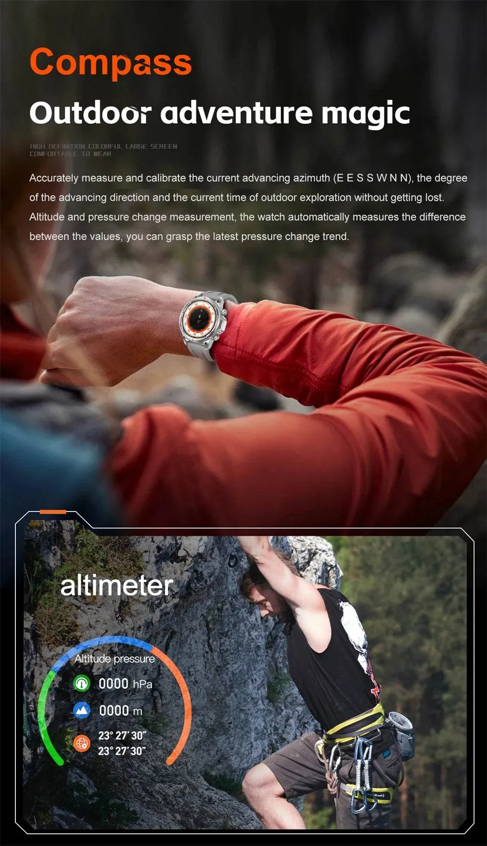 New Smart Watch 3ATM Waterproof Original Design For Men Bluetooth Call Health Monitor With Flashlight 100  Sports Modes