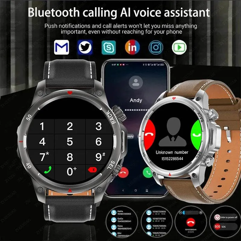 New Smart Watch 3ATM Waterproof Original Design For Men Bluetooth Call Health Monitor With Flashlight 100  Sports Modes