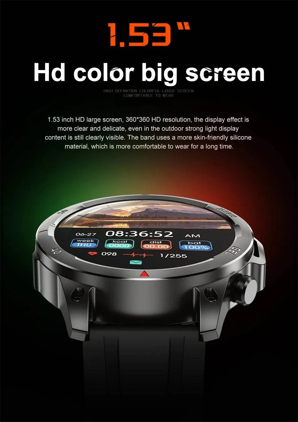 New Smart Watch 3ATM Waterproof Original Design For Men Bluetooth Call Health Monitor With Flashlight 100  Sports Modes