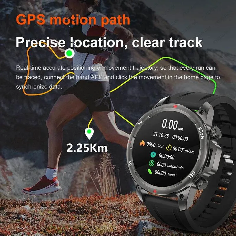 New Smart Watch 3ATM Waterproof Original Design For Men Bluetooth Call Health Monitor With Flashlight 100  Sports Modes