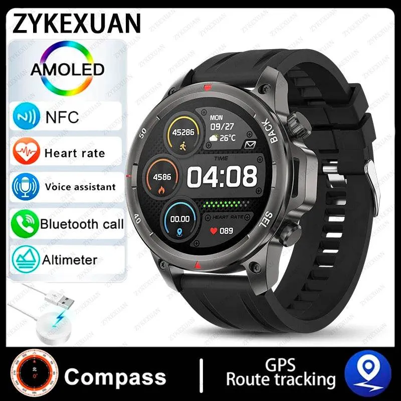 New Smart Watch 3ATM Waterproof Original Design For Men Bluetooth Call Health Monitor With Flashlight 100  Sports Modes