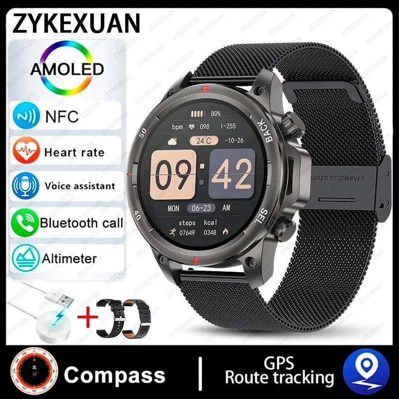 New Smart Watch 3ATM Waterproof Original Design For Men Bluetooth Call Health Monitor With Flashlight 100  Sports Modes