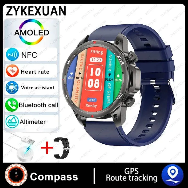 New Smart Watch 3ATM Waterproof Original Design For Men Bluetooth Call Health Monitor With Flashlight 100  Sports Modes