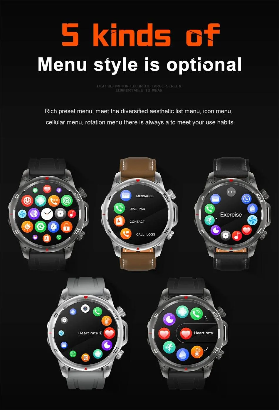New Smart Watch 3ATM Waterproof Original Design For Men Bluetooth Call Health Monitor With Flashlight 100  Sports Modes