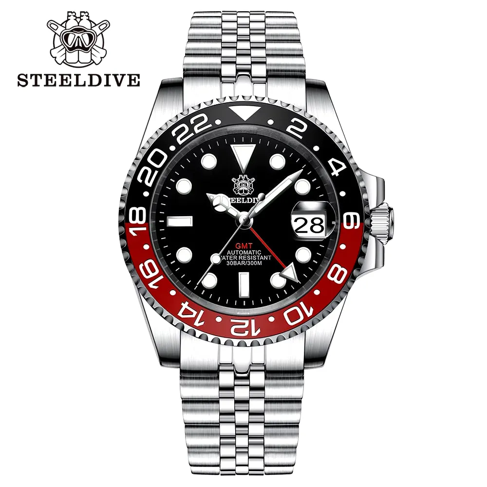 NH34 Movement New Watch 2023 Four Hands GMT  41MM SD1993 C3 Super Luminous 300M Waterproof Mens Dive Watch Reloj