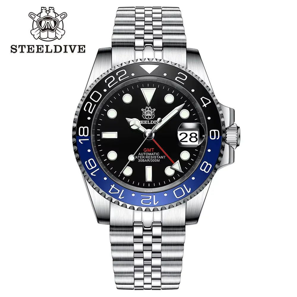 NH34 Movement New Watch 2023 Four Hands GMT  41MM SD1993 C3 Super Luminous 300M Waterproof Mens Dive Watch Reloj