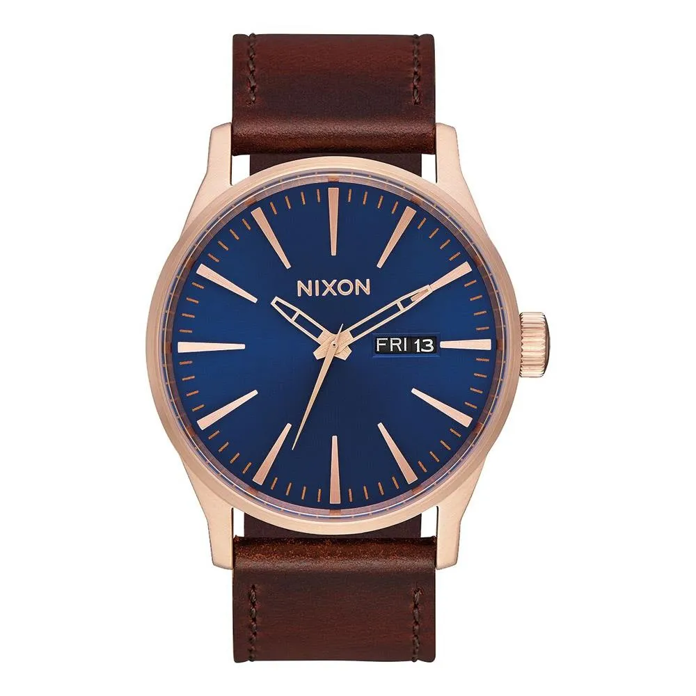 Nixon Sentry Leather Band Watch