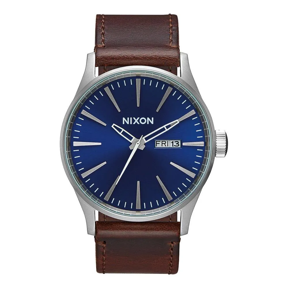 Nixon Sentry Leather Band Watch