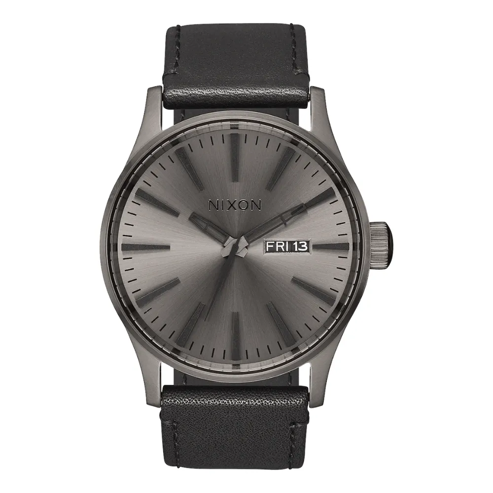 Nixon Sentry Leather Band Watch