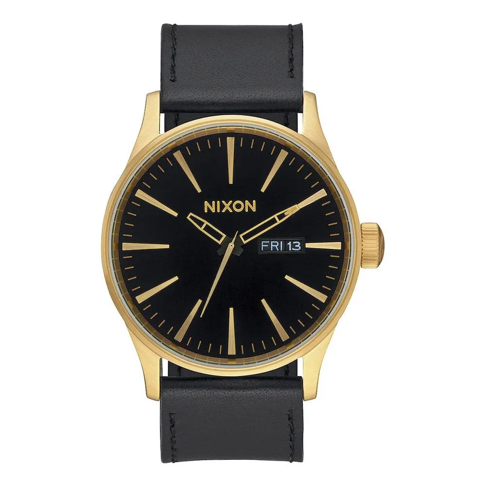 Nixon Sentry Leather Band Watch