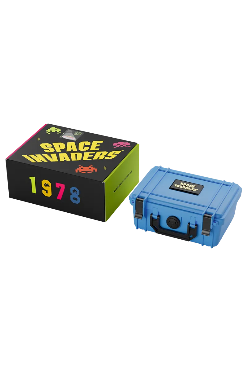 Nubeo Magellan Chronograph Space Invaders Limited Edition Lunar Black Men's Watch NB-6024-SI-09