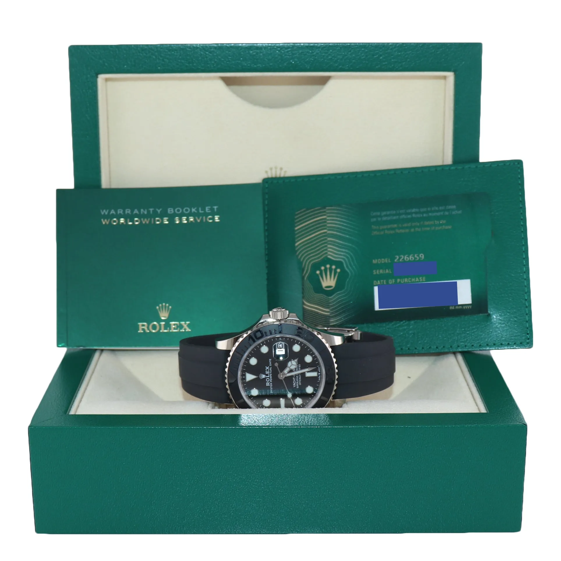 OCT NEW 2021 PAPERS Rolex Yacht-Master 226659 White Gold 42mm Oysterflex Watch