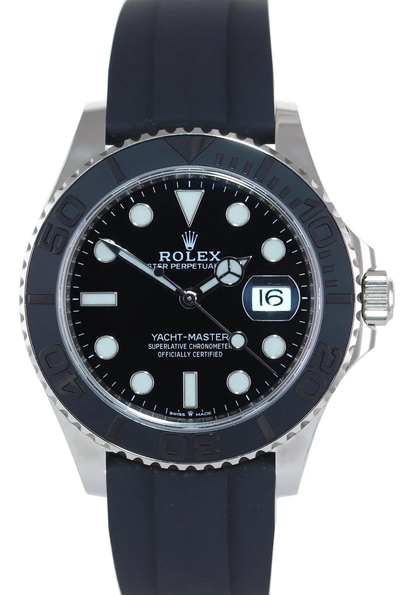 OCT NEW 2021 PAPERS Rolex Yacht-Master 226659 White Gold 42mm Oysterflex Watch