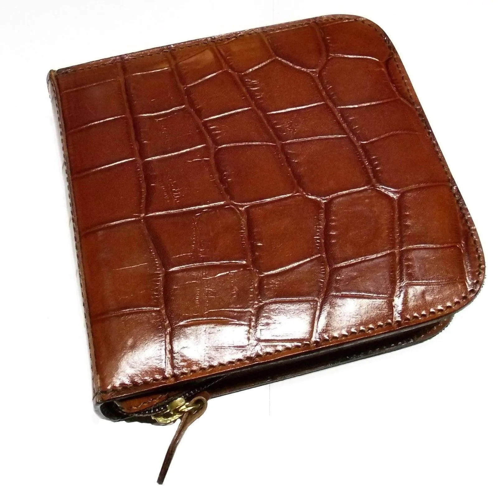 Officina italy box box holder 4 watches press leather crocodile brown 0ff.07