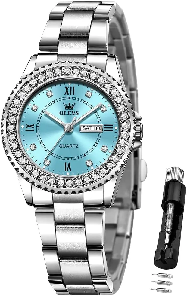 OLEVS Ladies Watches Rose Gold Japanese Quartz Female Watches for Women Waterproof Stainless Steel Watch