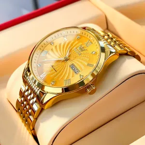 OLEVS Men Mechanical Luxury Stainless Steel Waterproof Watch