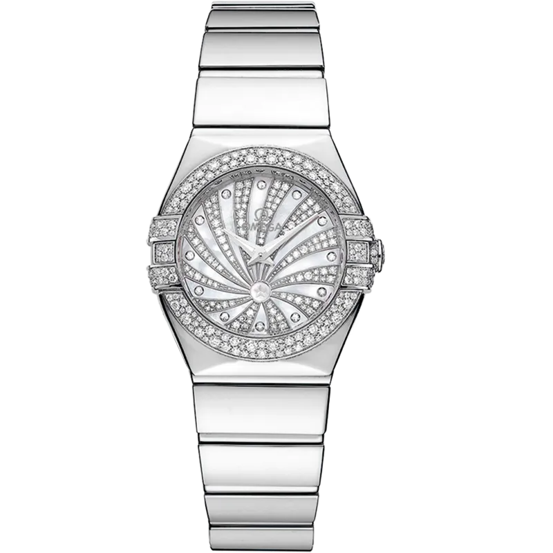 Omega Constellation 24 mm, white gold on white gold