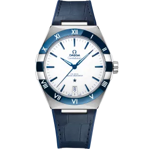 Omega Constellation 41 mm, steel on leather strap