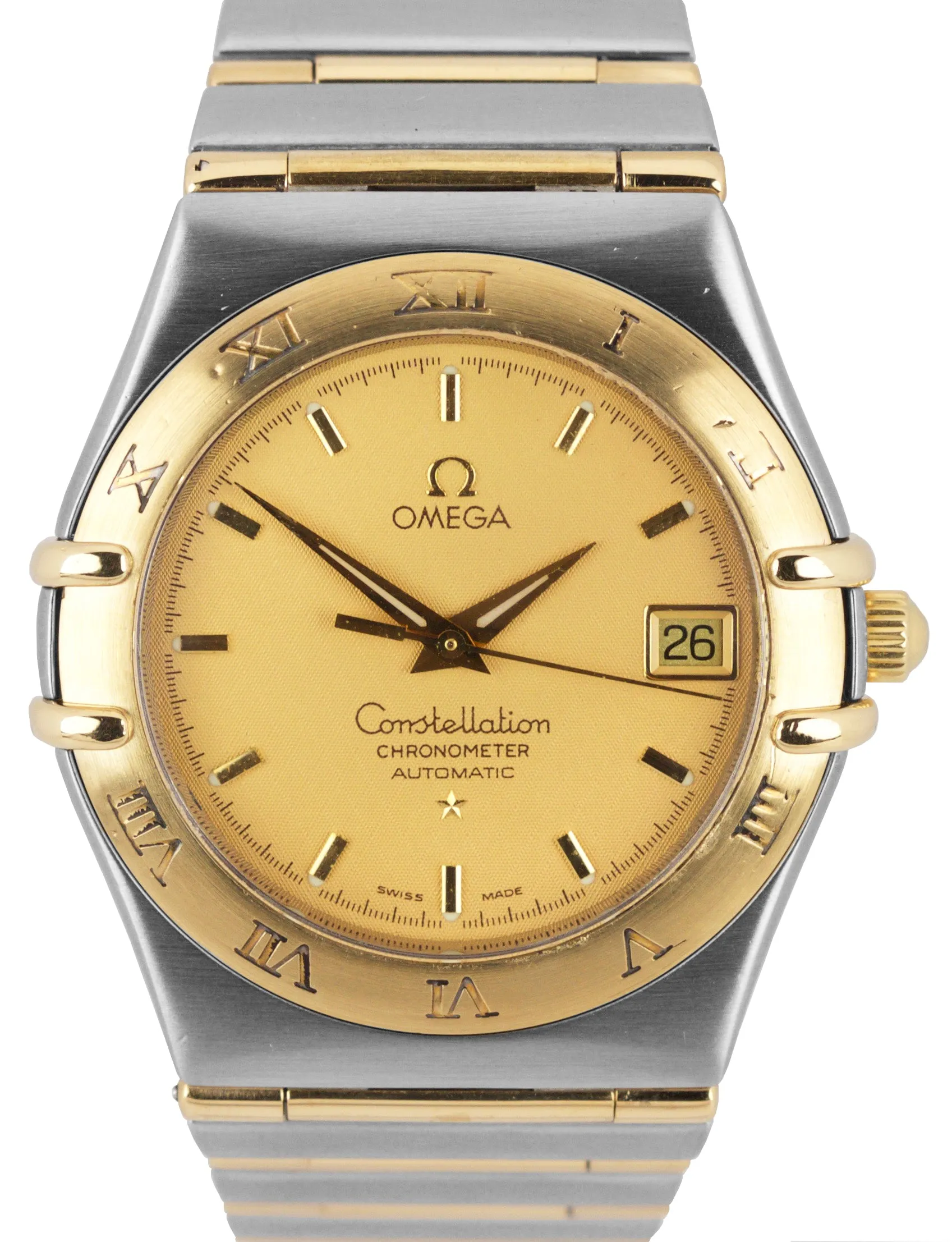 Omega Constellation Two-Tone 'Full Bar' Automatic 35.5mm Date Watch 1202.10.00