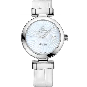 Omega De Ville Ladymatic 34 mm, steel on leather strap