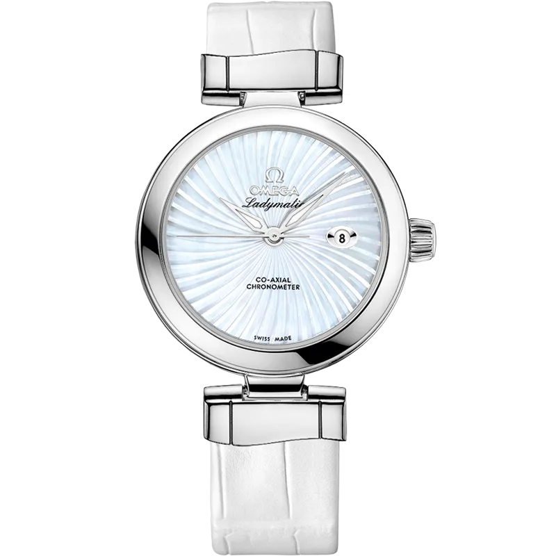 Omega De Ville Ladymatic 34 mm, steel on leather strap