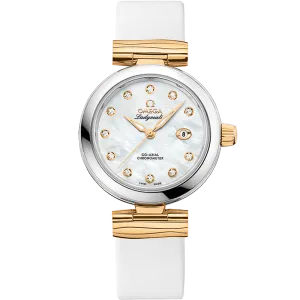 Omega De Ville Ladymatic 34 mm, steel - yellow gold on leather strap