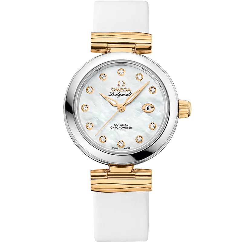 Omega De Ville Ladymatic 34 mm, steel - yellow gold on leather strap