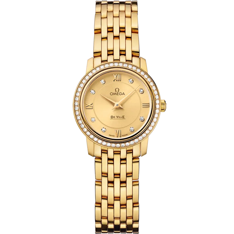 Omega De Ville Prestige 24.4 mm, yellow gold on yellow gold