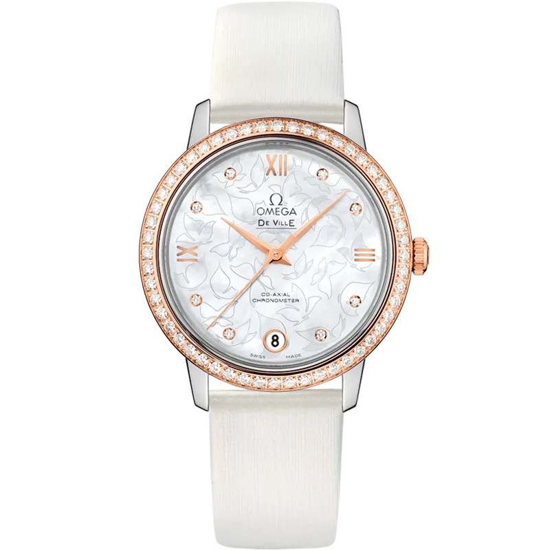 Omega De Ville Prestige 32.7 mm, steel - red gold on leather strap