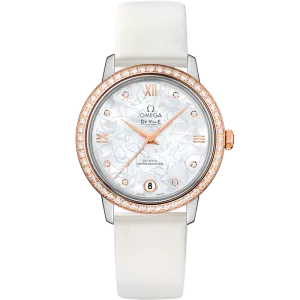 Omega De Ville Prestige 32.7 mm, steel - red gold on leather strap