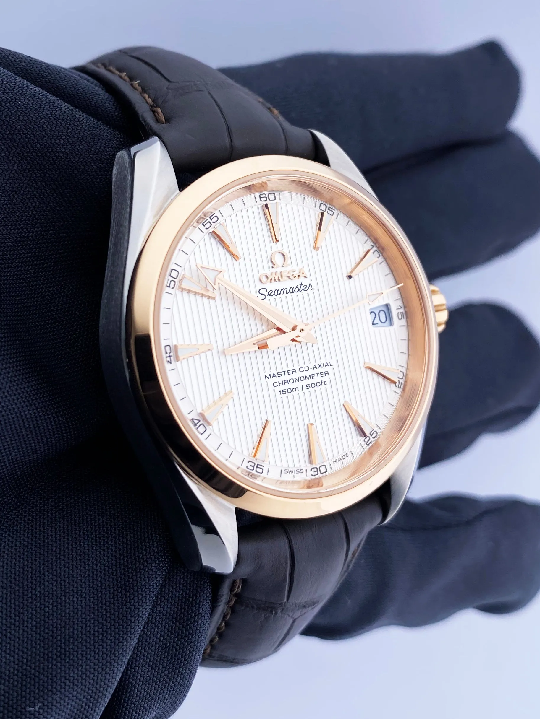 Omega Seamaster Co-Axial 231.23.42.21.02.001 Rose Gold Bezel Men's Watch