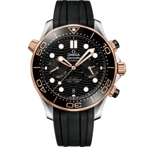 Omega Seamaster Diver 300M 44 mm, steel - Sedna™ gold on rubber strap