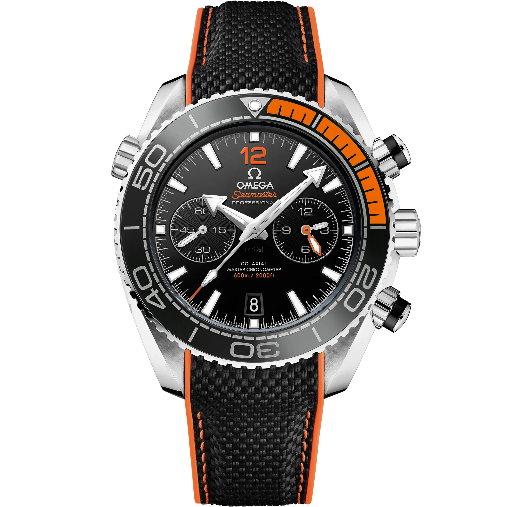 Omega Seamaster Planet Ocean 600M 45.5 mm, steel on rubber strap