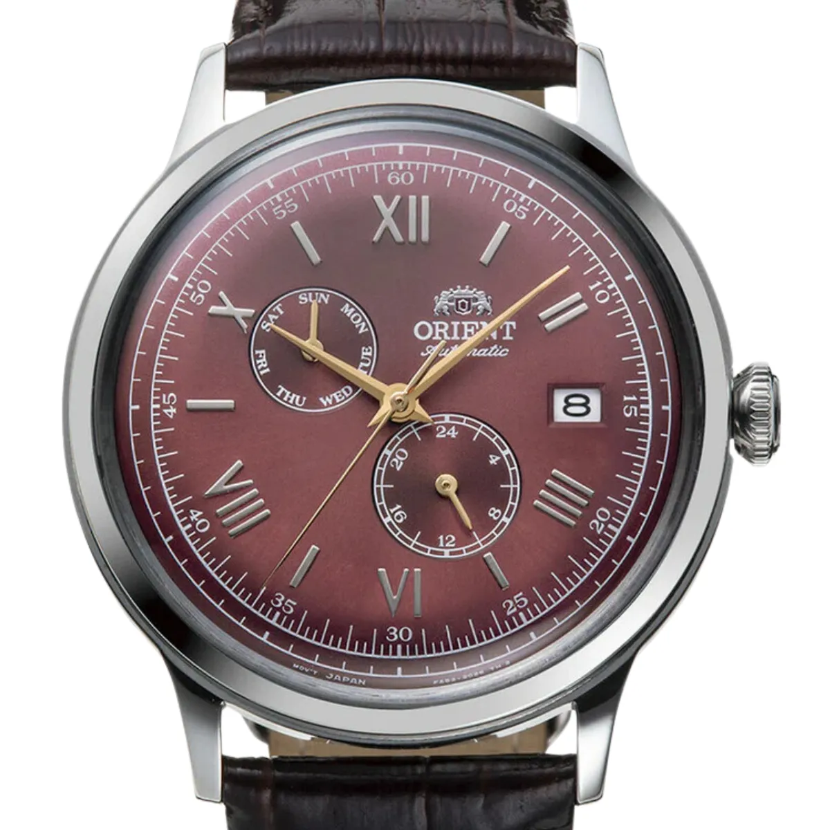 Orient RA-AK0705R RA-AK0705R10B Bambino GMT Version 8 Leather Watch