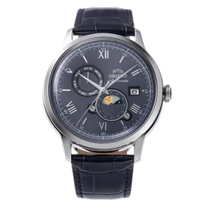Orient RA-AK0806L Bambino Sun Moon 75th Anniversary Automatic Mens Leather Watch