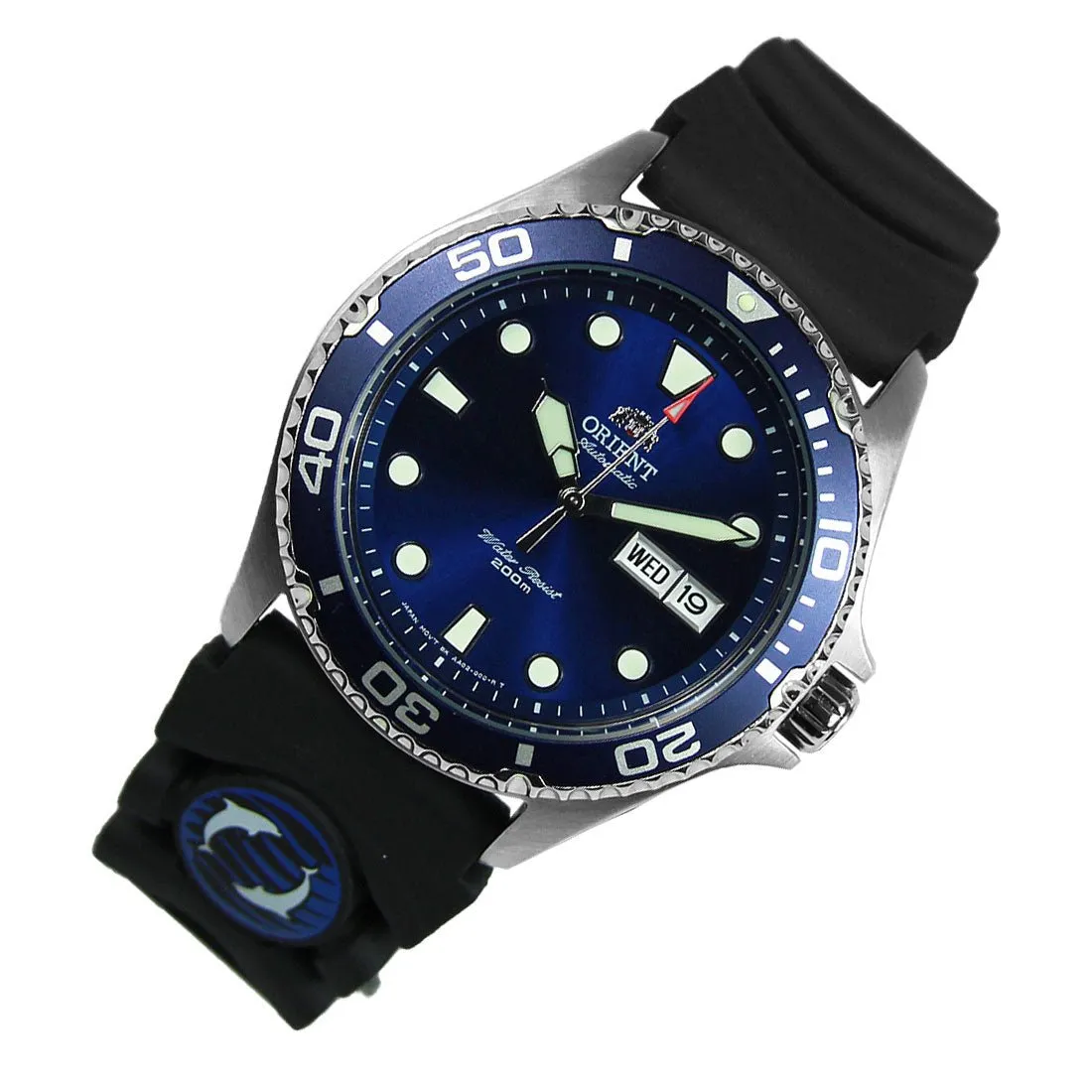 Orient Ray II Automatic Blue Dial FAA02008D9 AA02008D9 Rubber Strap Dive Watch