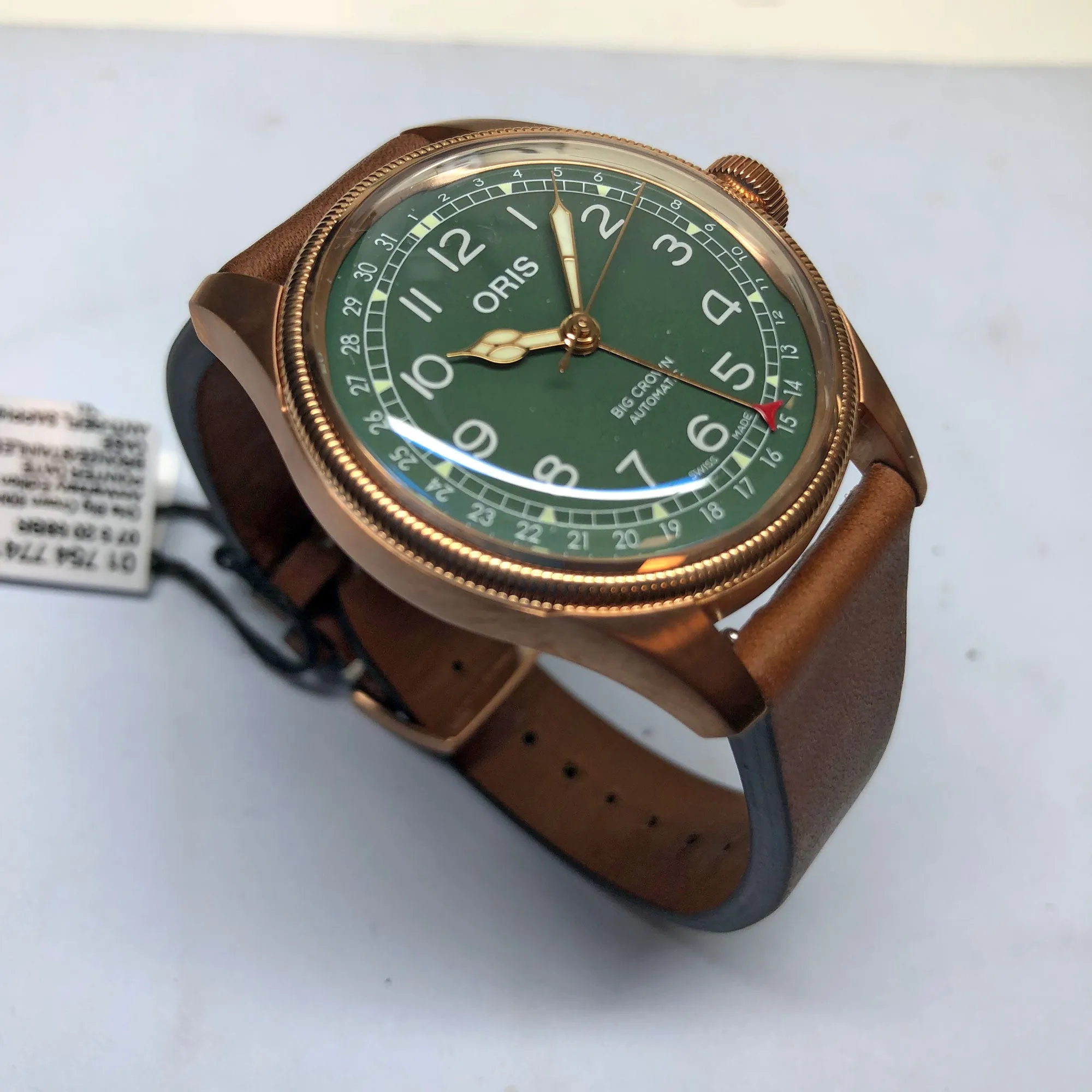 Oris 40MM Big Crown Pointer Date 80th Anniversary Automatic Green Dial Bronze Watch