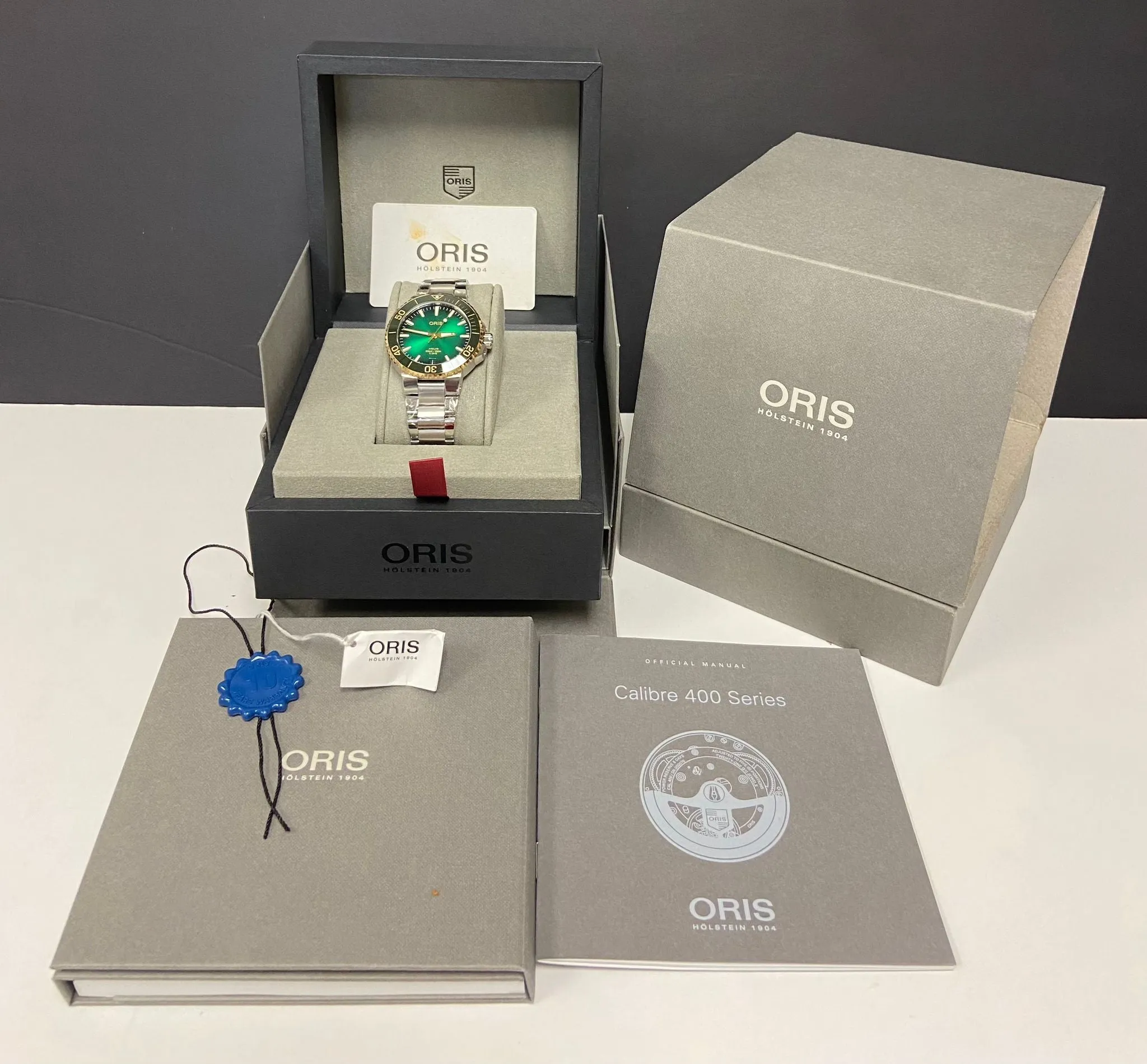 Oris Aquis Date 01 400 7769 6357 Green Dial Automatic Men's Watch