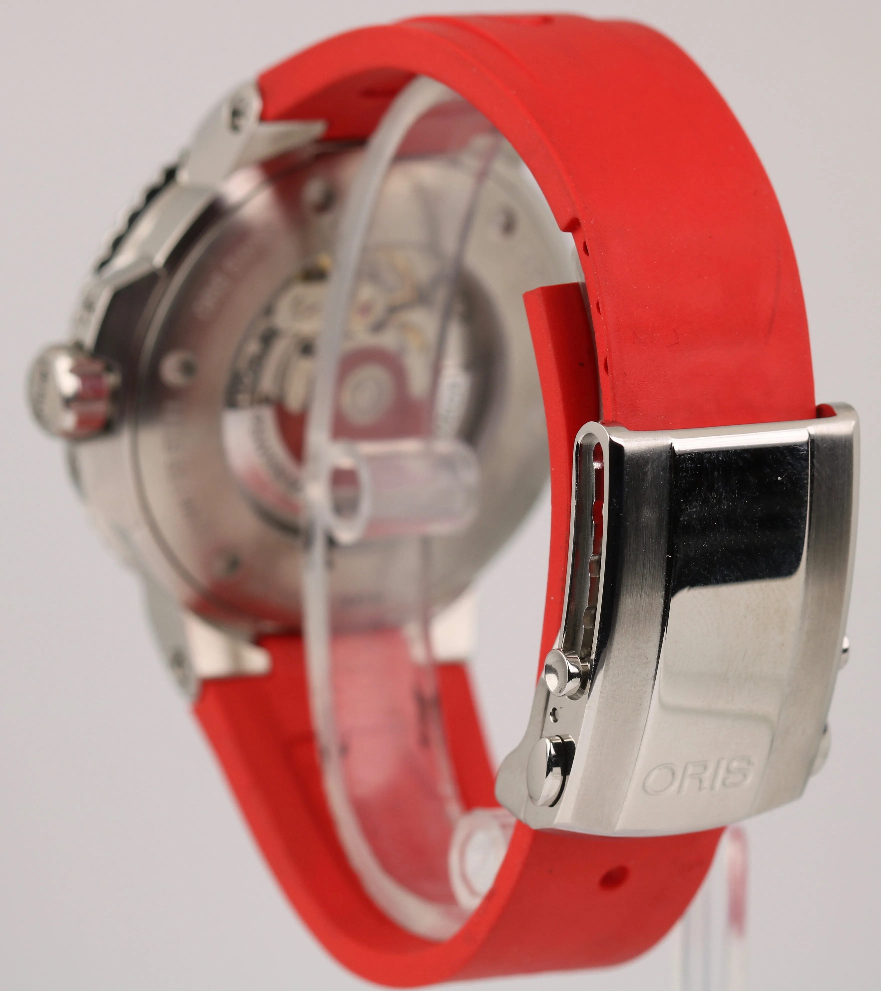 Oris Aquis Date Relief 01 733 7730 4153 Red Rubber Stainless Gray 43.5mm Watch