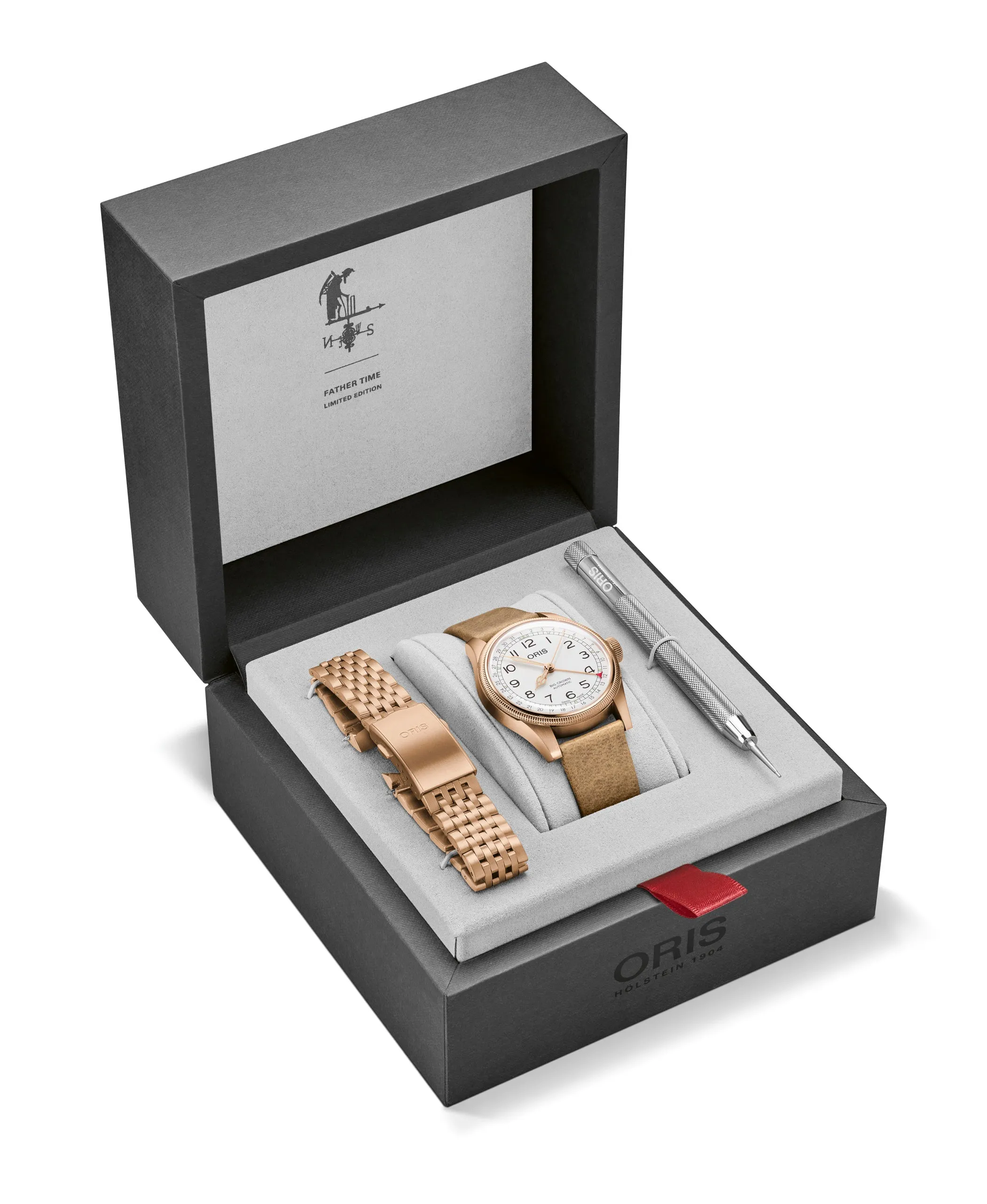 Oris Big Crown Pointer Date Bronze 40mm Father Time Limited Edition 01 754 7741 3161-Set