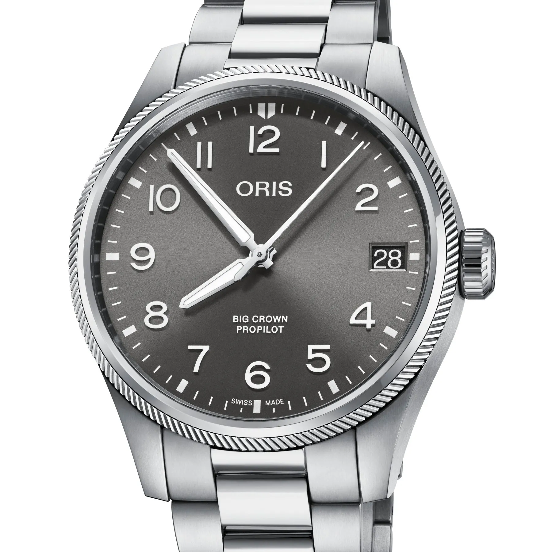 Oris Big Crown ProPilot Date Grey Dial Watch with Bracelet