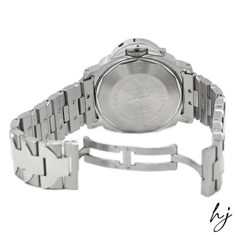 Panerai Men's Luminor Marina Stainless Steel 40mm Blue Stick & Arabic Numeral Dial Watch Reference #: PAM00120