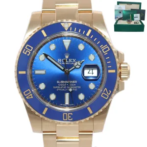 PAPERS 2016 Rolex Submariner Sunburst Blue 116618 Ceramic Yellow Gold Watch Box