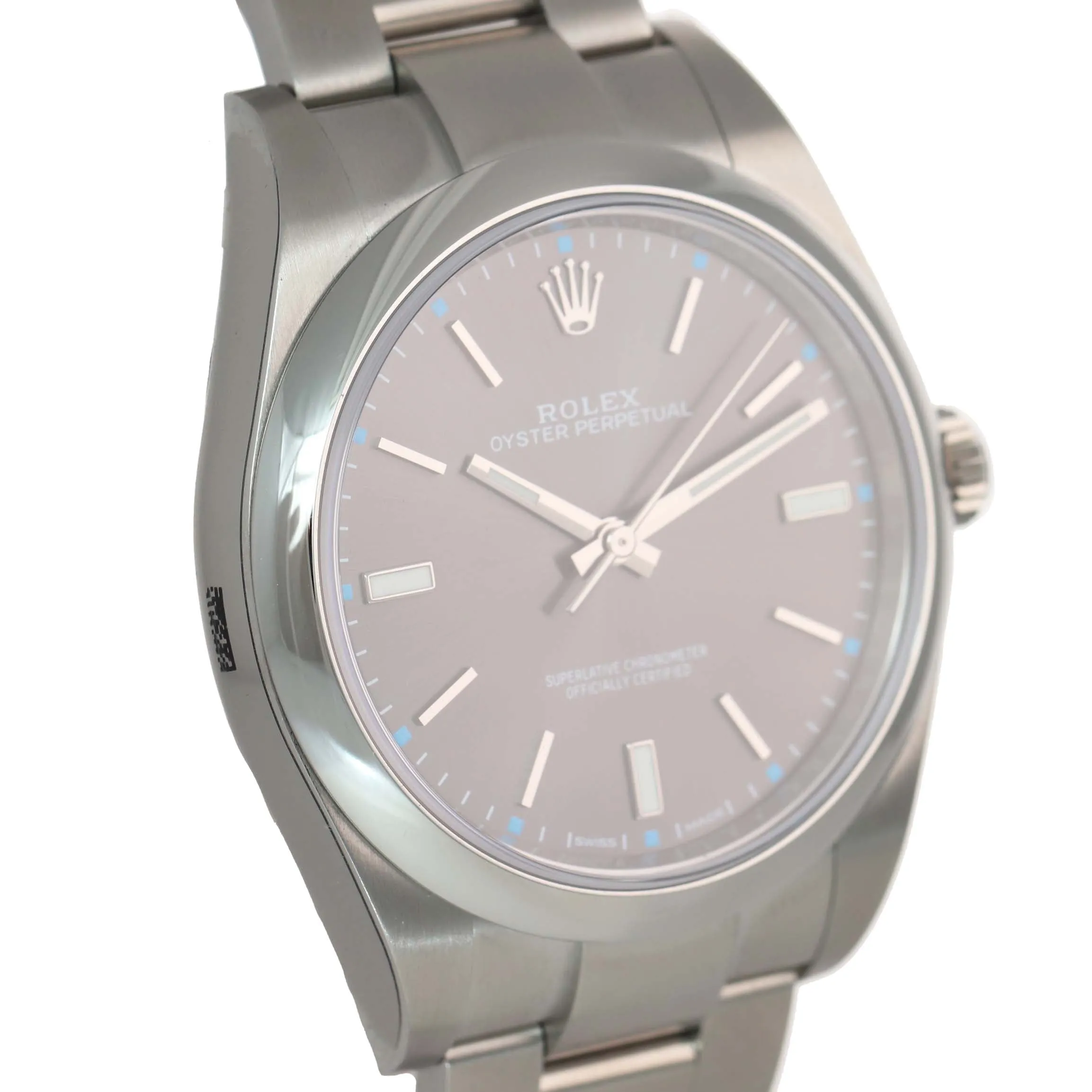 PAPERS 2018 Rolex Oyster Perpetual 39mm Rhodium & Blue Steel 114300 Watch Box