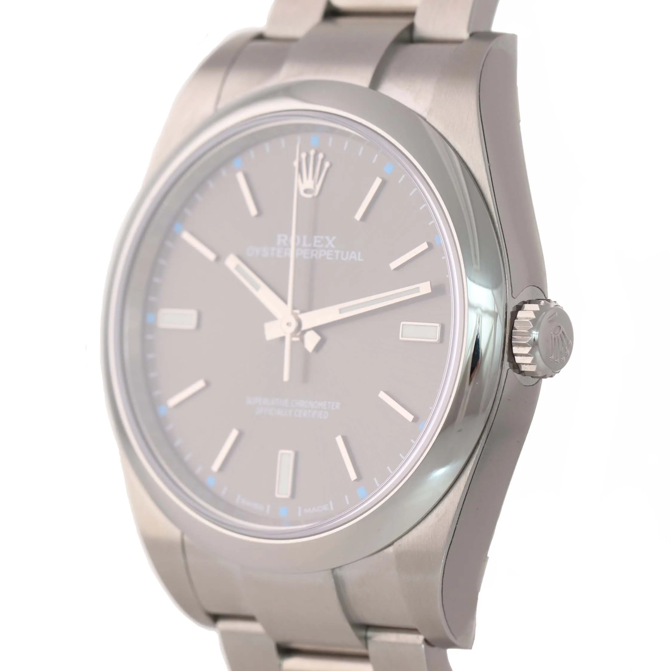 PAPERS 2018 Rolex Oyster Perpetual 39mm Rhodium & Blue Steel 114300 Watch Box