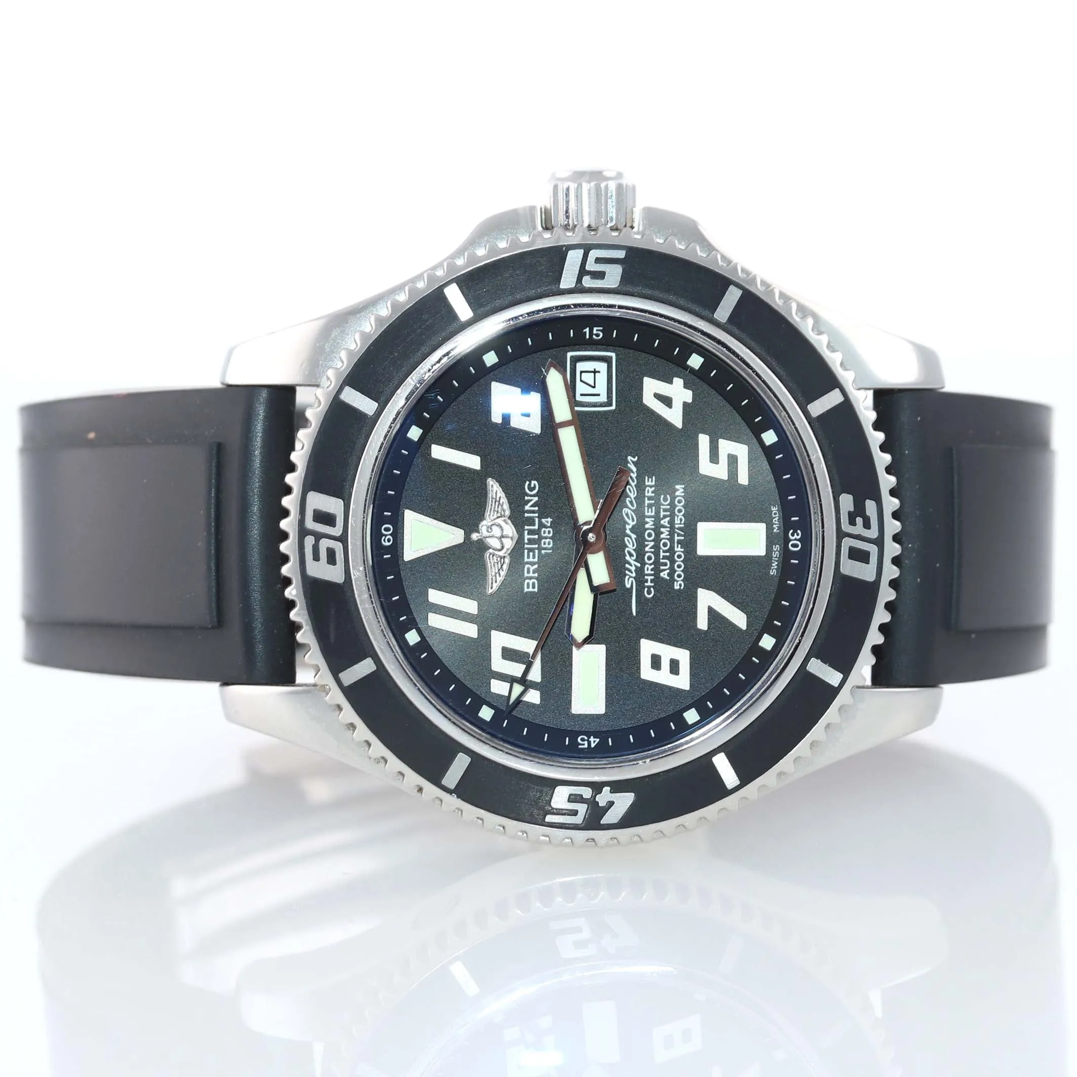 PAPERS Breitling Super Ocean 42mm A17364 Black Steel Ceramic Watch