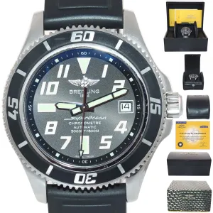 PAPERS Breitling Super Ocean 42mm A17364 Black Steel Ceramic Watch